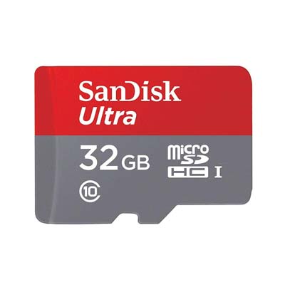 Bei uns können Sie eine 32GB SDHC SanDisk Ultra MicroSD mieten.